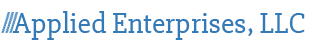 Applied Enterprises, LLC logo on black background.